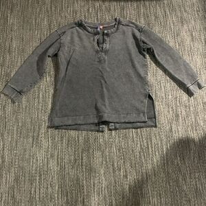 Anthropologie Pilcro Split Back Distressed Terry Tunic Top Large